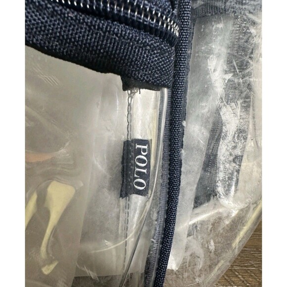 New Polo Ralph Lauren Backpack Pony Clear & Navy Blue Waterproof NWT SCHOOL TRIP - Picture 3 of 6